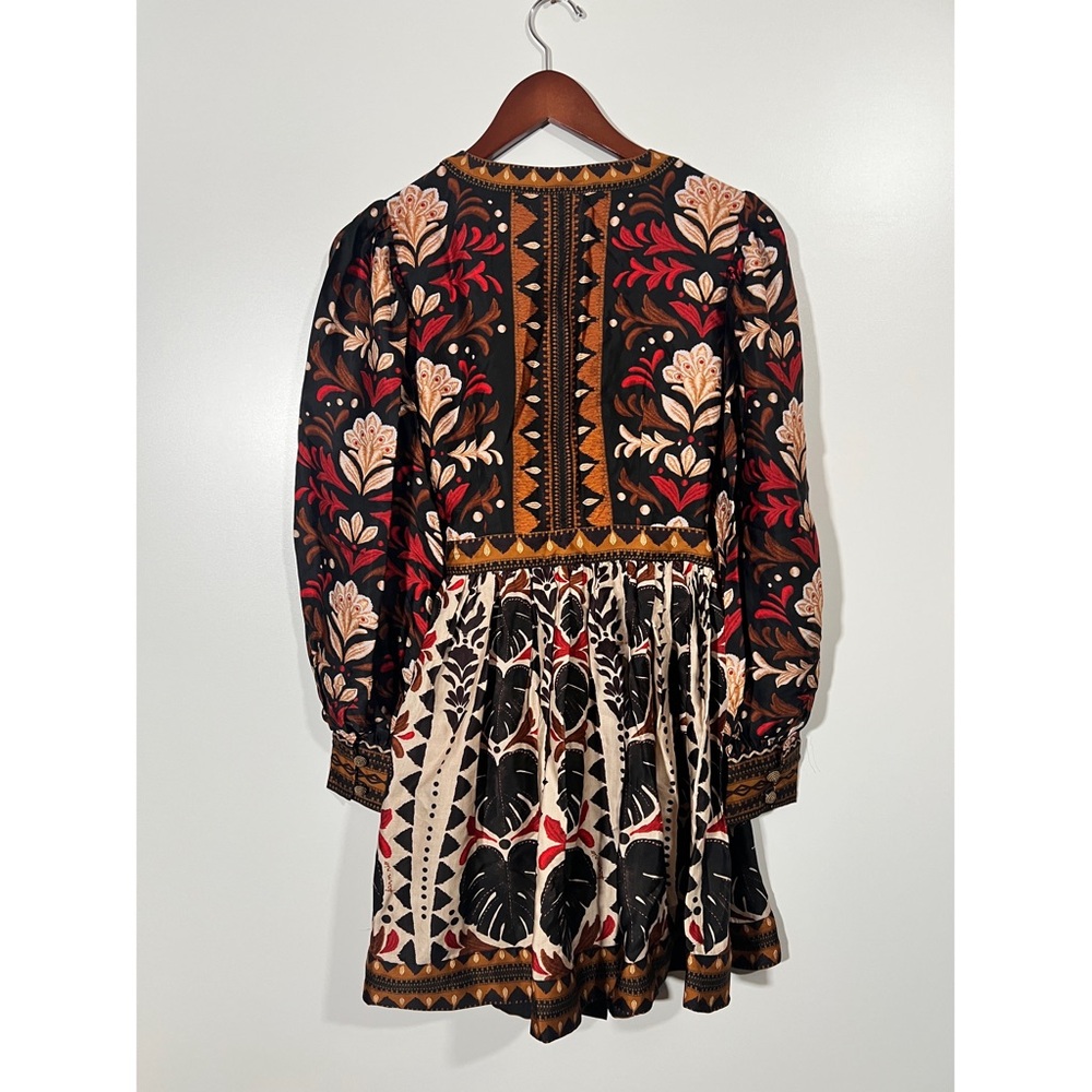 NEW Farm Rio Tapestry Garden V-Neck Belted Mini Dress Size XS Anthropologie - Picture 4 of 8